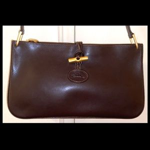 Vtg LONGCHAMP Roseau Leather Baguette Shoulder Bag Vtg LONGCHAMP Roseau Leather Baguette Shoulder Bag